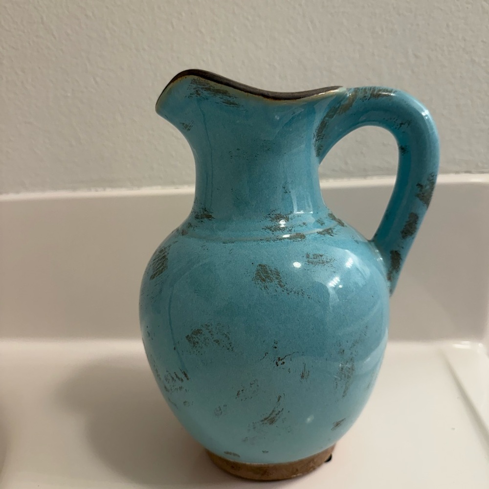 Hobby Lobby Sky Blue Ceramic Pitcher